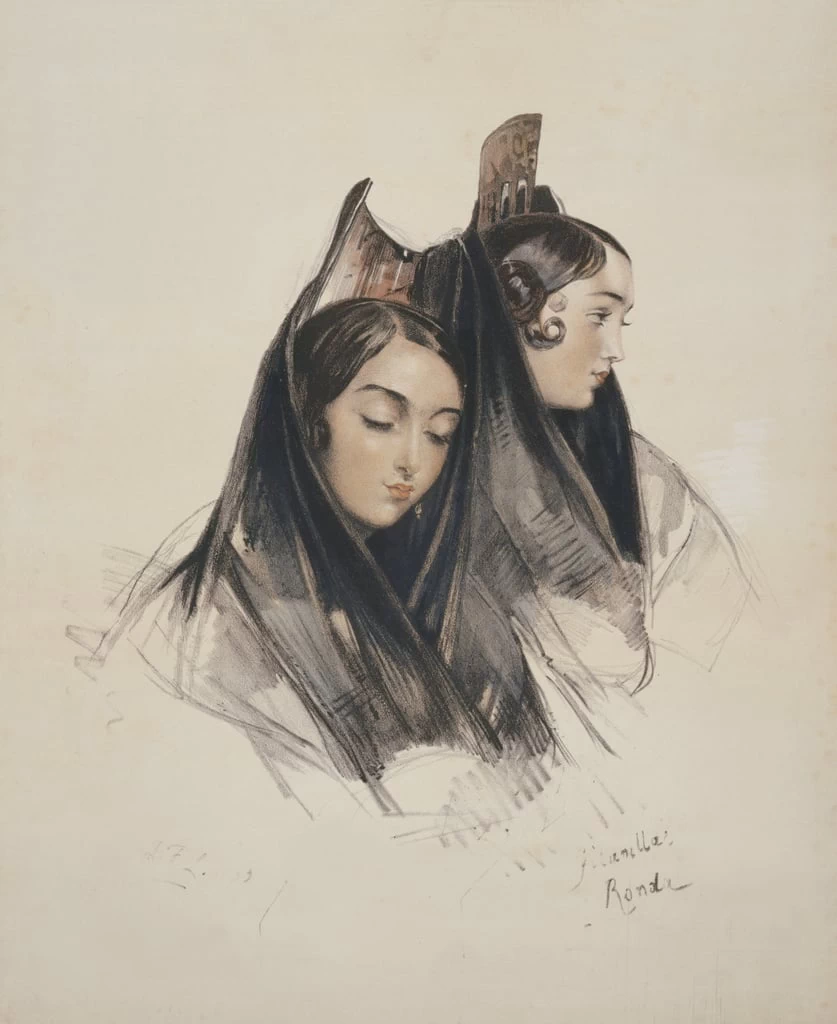 Ragazze di Ronda, Andalusia, tavola 11 di Schizzi di Spagna
